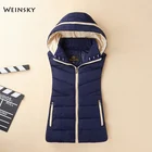 Новый женский осенне-зимний утепленный жилет, хлопковая однотонная куртка без рукавов