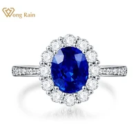 wong rain vintage 100 925 sterling silver created moissanite sapphire gemstone wedding engagement ring fine jewelry wholesale