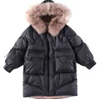 Детский Зимний пуховик с капюшоном, на утином пуху