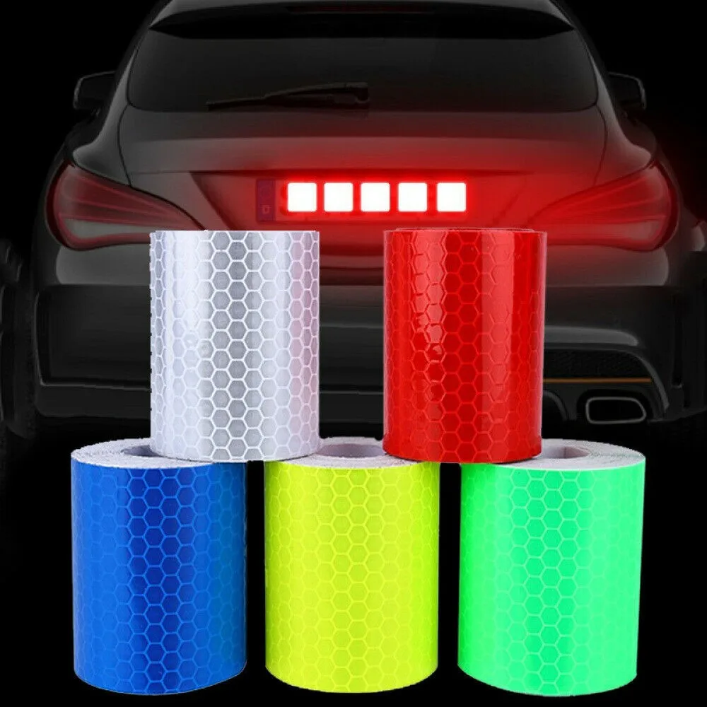

5x100cm Waterproof Warning Tape Strip Stickers Warning Light Protective Sticker Reflective Film Car Safety Reflective Strip