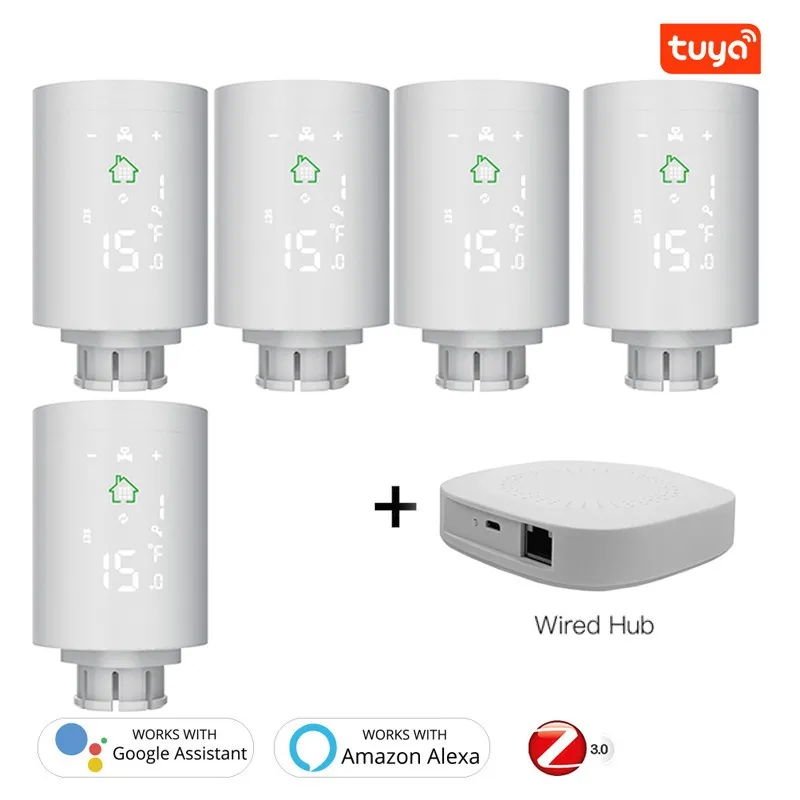 

Tuya ZigBee Smart Radiator Actuator Programmable Thermostatic Radiator Valve Temperature Controller Work with Alexa Google Home