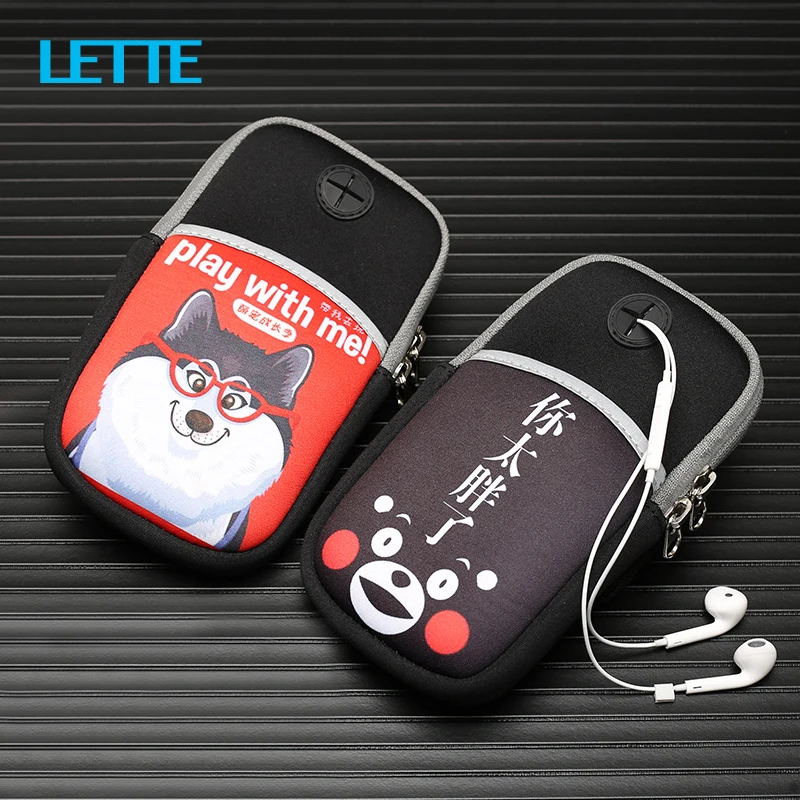 4 6 дюймов сумка для мобильного телефона Размер S L милый узор бега велоспорта