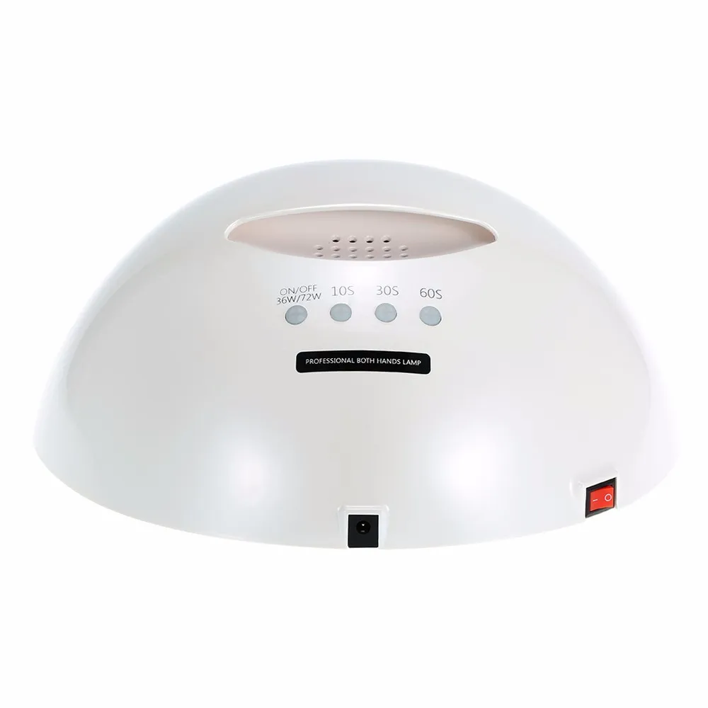 

Professional 72 watts pro cure uv led nail lamp 2 hands for all gels