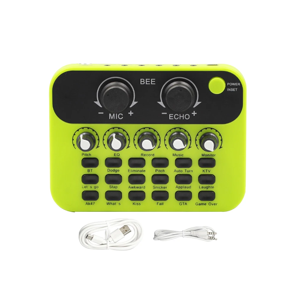 

V8 Funny Music Professional Multifunction Adjustable Accessories For PC Computer Home Audio Voice Changer Games Live Sound Card