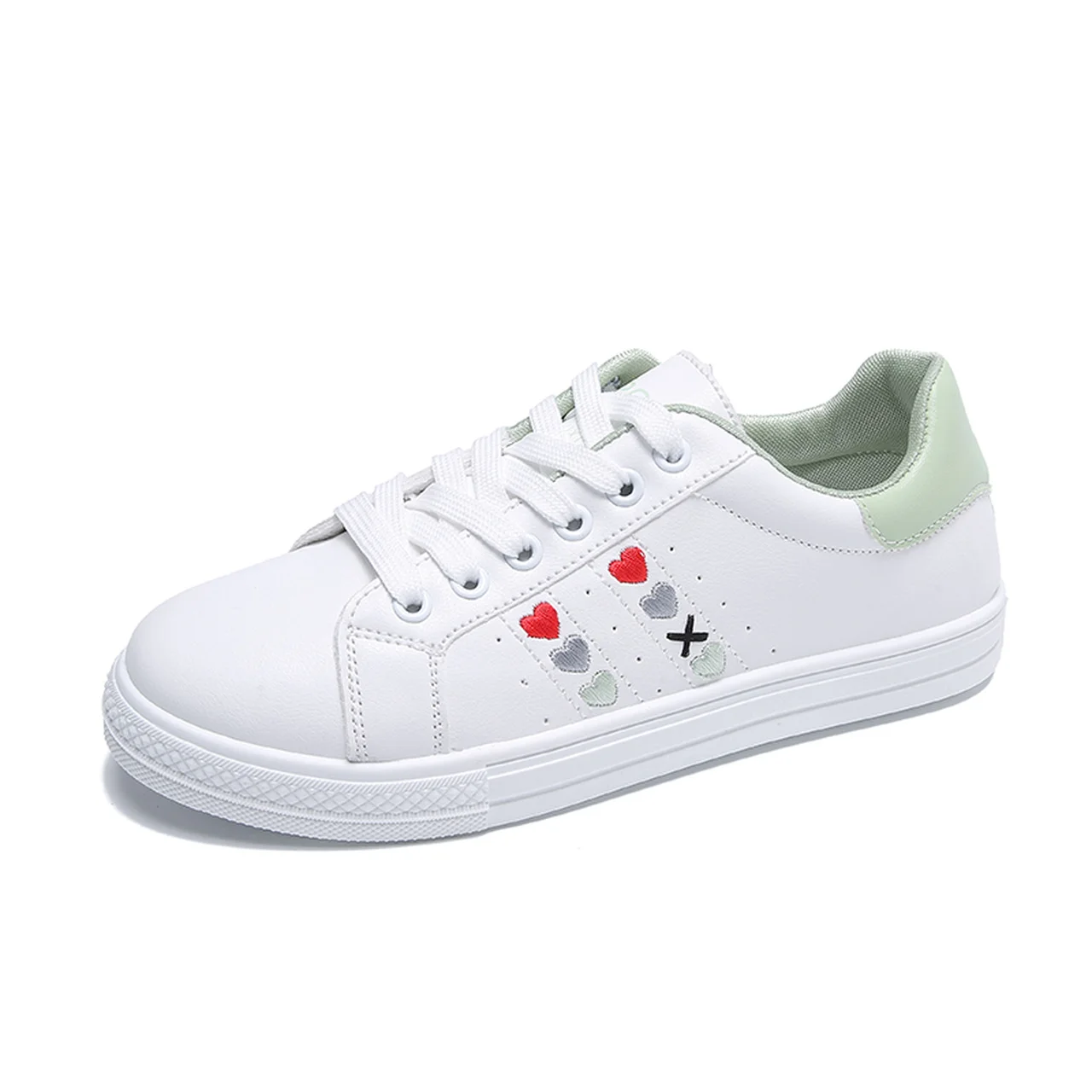 

2021 autumn new thick-soled round toe low-heel casual fashion running shoes lace-up women's vulcanized Women's sports shoes