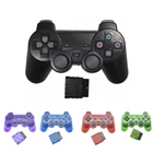 Прозрачный цветной Bluetooth-джойстик для Playstation 2, беспроводной геймпад, контроллер для Sony PS2, 2,4G, Вибрирующая игровая консоль