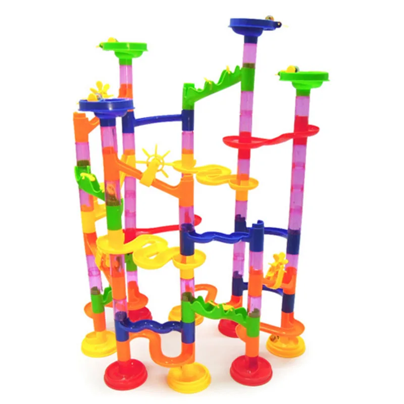 105 шт./компл. гоночной игры работают пластмассовый лабиринт шарики трек дом