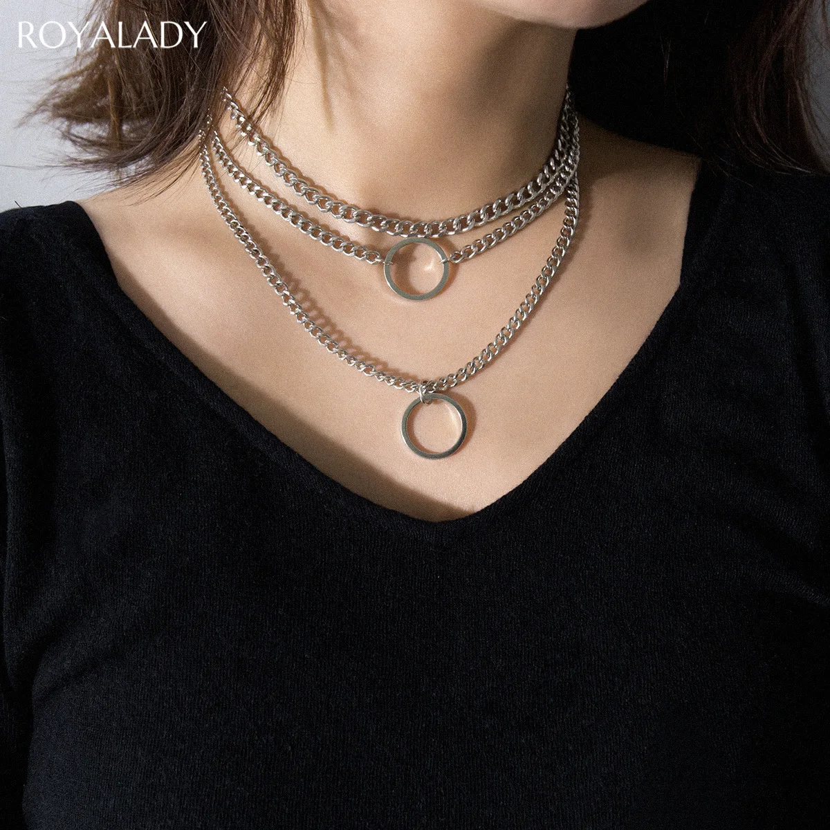 Новинка панк Рок круг кулон многослойное ожерелье 2020 хип хоп ювелирные изделия