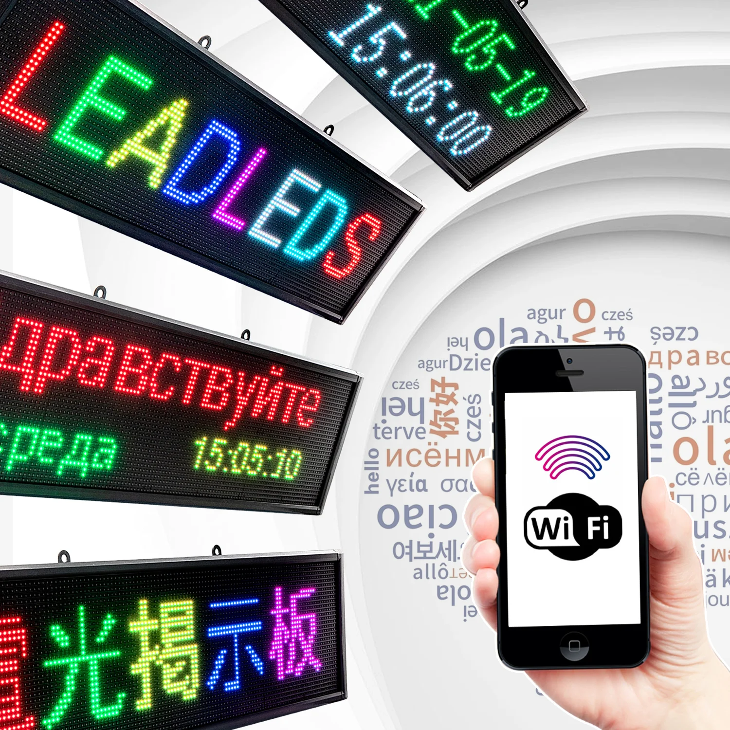 Светодиодная вывеска P5mm для помещений Smd RGB полноцветный модуль WiFi shopwindow