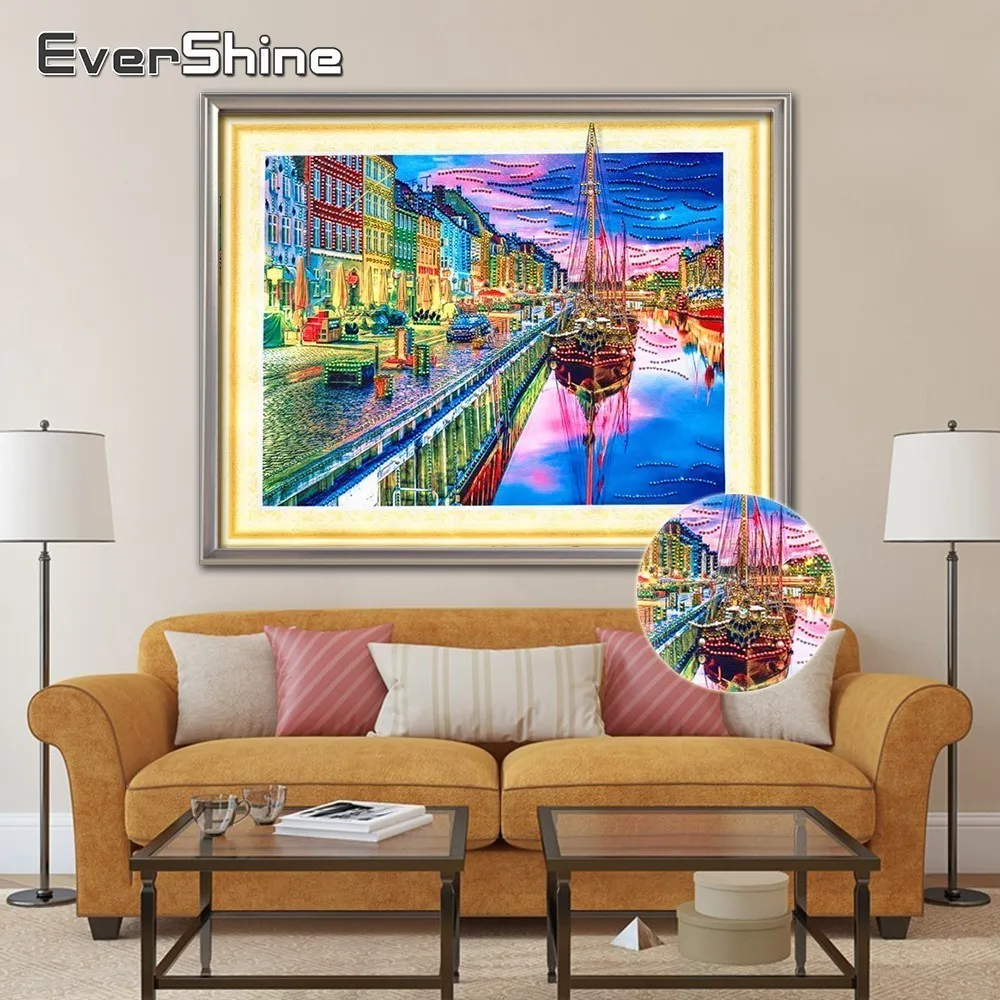 

EverShine 5D Diamond Painting Scenery Special Shape Diamond Embroidery Landscape Picture Rhinestones Diamond Mosaic Cross Stitch