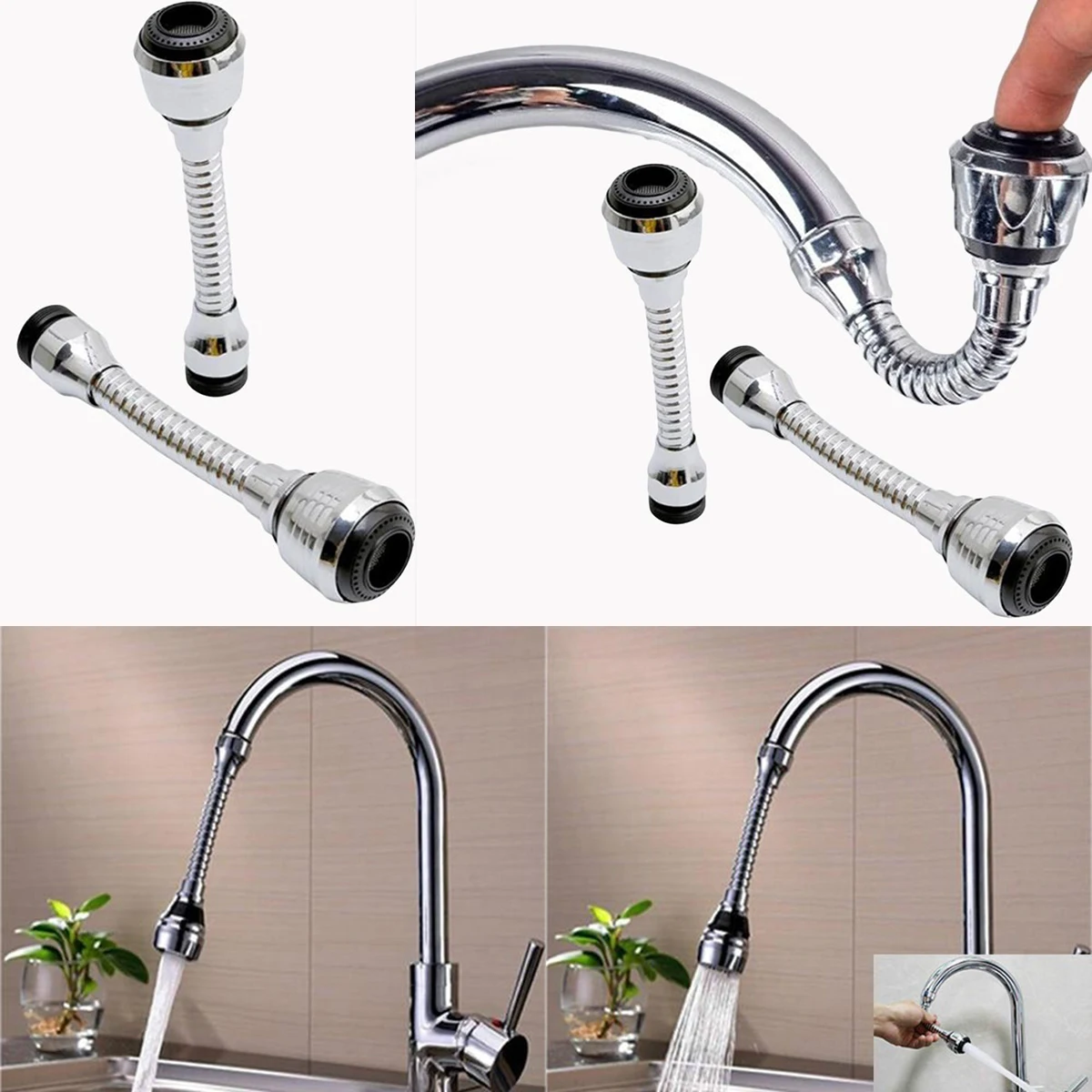 360-Degree Rotatable Flexible Water-Saving Tap Faucet Filter Kitchen Sink Nozzle Sprayer For 22mm-23.5mm Threaded | Строительство и