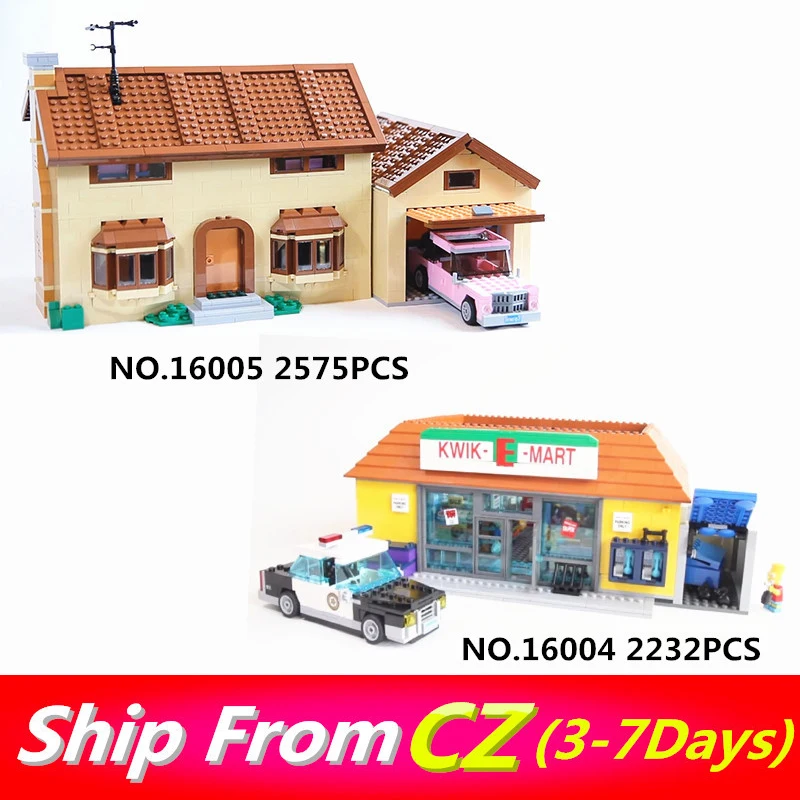 Lepinblocks 16004 16005 дом симпсо модель Kwik-E-Mart строительные блоки кирпичи совместимые 71016 71006 детский подарок