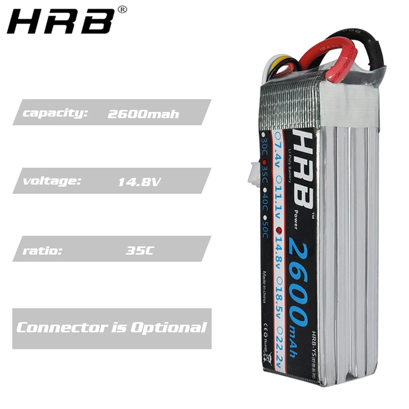 hrb 4s 148 v lipo батарея 2600mah xt60 t deans ec3 ec5 xt90 женские р