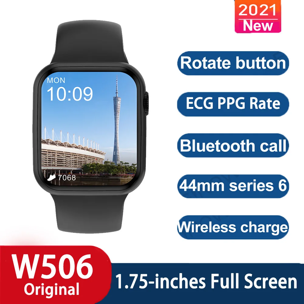 

2021 NEW IWO W506 Update From W56 Smart Watch Full Touch Screen Bluetooth Call IP68 Waterproof Sports Clock Men Women Smartwatch