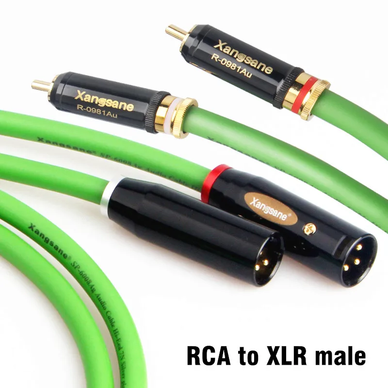 Hi-Fi 7N OCC посеребренный кабель RCA к XLR папа/гнездо Аудиокабели HiFi