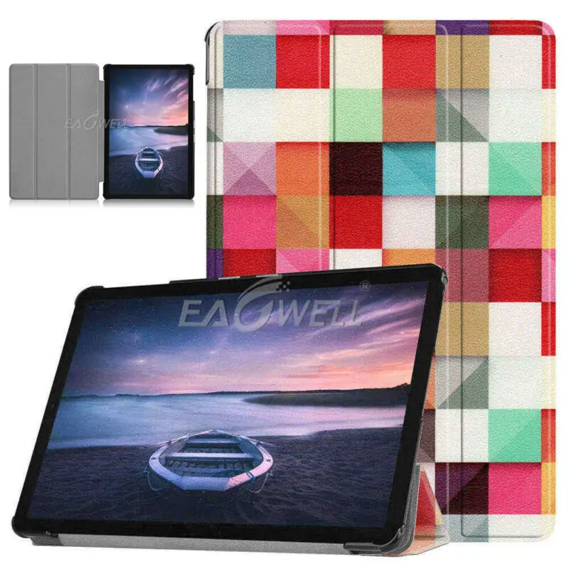 

Printed PU Leather Flip Stand Cover For Samsung Galaxy Tab S4 10.5 inch T830 T835 Case Tri-Fold Auto Sleep Wake Smart Cover