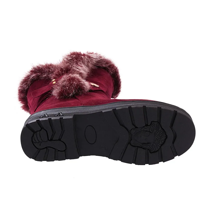 

Faux Fur New Winter Warm Woman Ankle Boots Slip On Creepers Casual Shoes Woman Flats With Suede Platform Shoes 2019