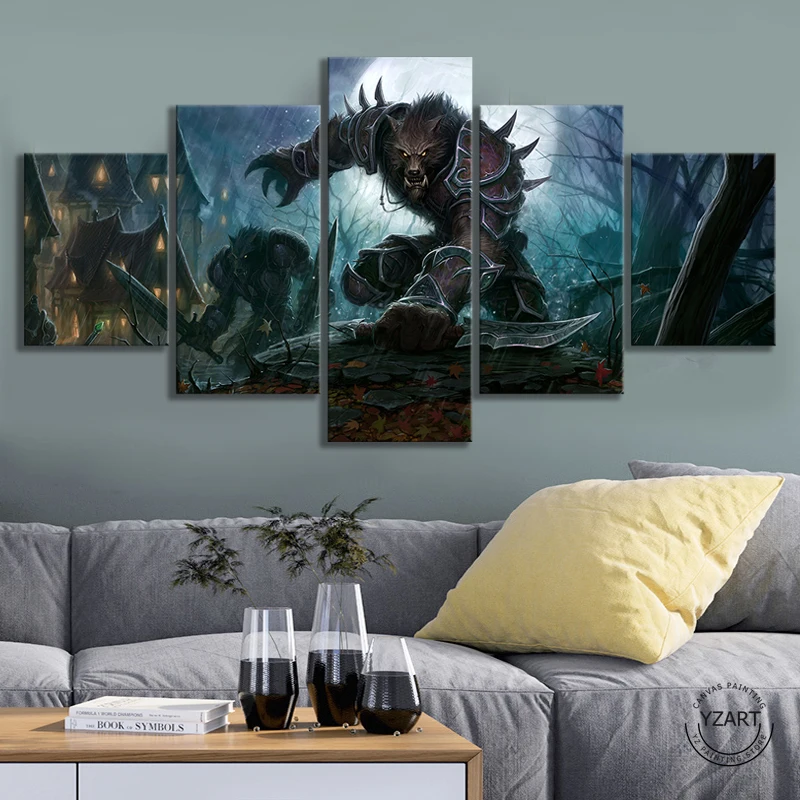 

World of Warcraft Cataclysm Games Poster Artwork Frameless Paintings Warcraft Werewolf Games Art Wall Decor Paintings Canvas Art