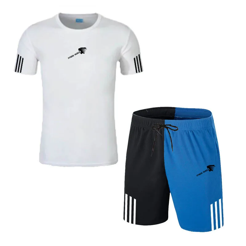 

Men's Sports T-Shirt And Shorts Suit High-Quality Printed Breathable And Quick-Drying Sports Casual Wear 2021 Summer New Style