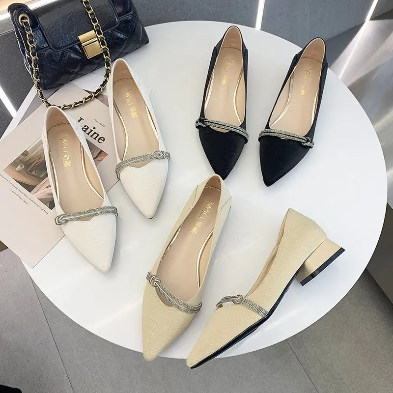 

Simplicity Women Pumps Fashion Design Solid Color Sexy Pointed Head Asakuchi Convenient Set Foot Office Single Women Shoes