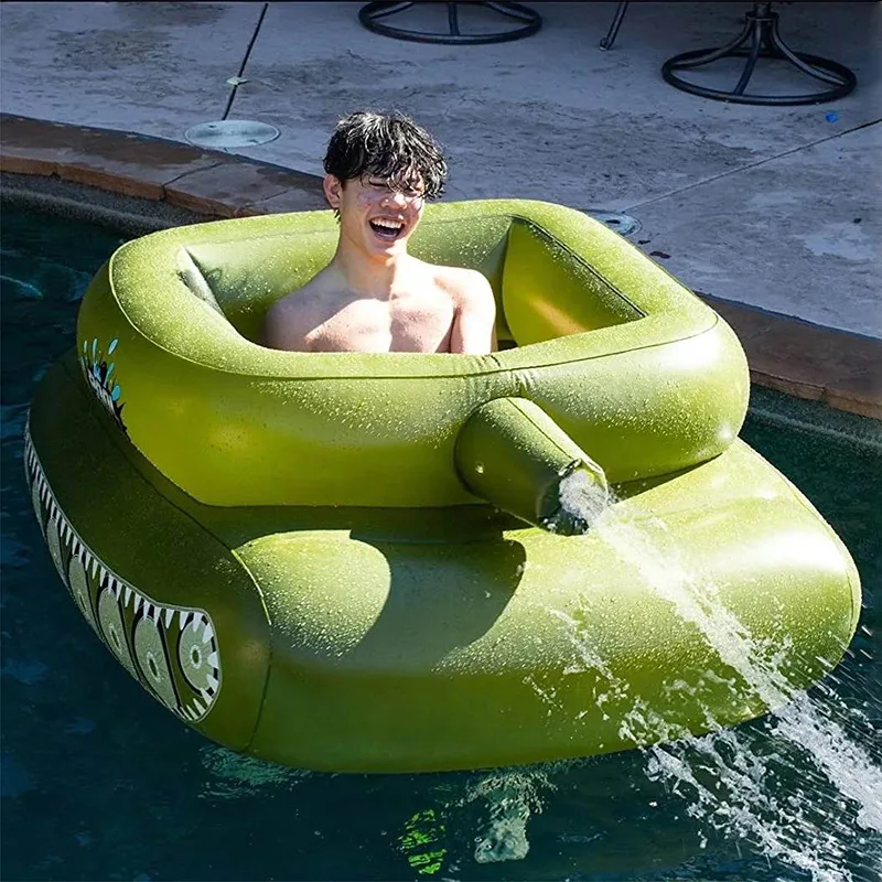 Inflatable Tank Swimming Ring Water Jet Swimming Pool Swimming Pool Tank Water Jet Ring Parent-child Water Sports Swimming Ring