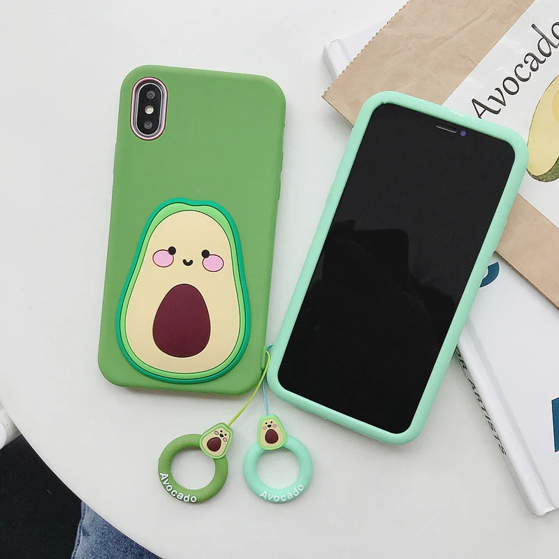 Забавный чехол для телефона с авокадо для IPhone 7, 8, 6, 6s Plus, X, XR, XS, Max, Модный милый чехол с 3d рисунком из мультфильма, фишки, торт, пульт дистанционного управления