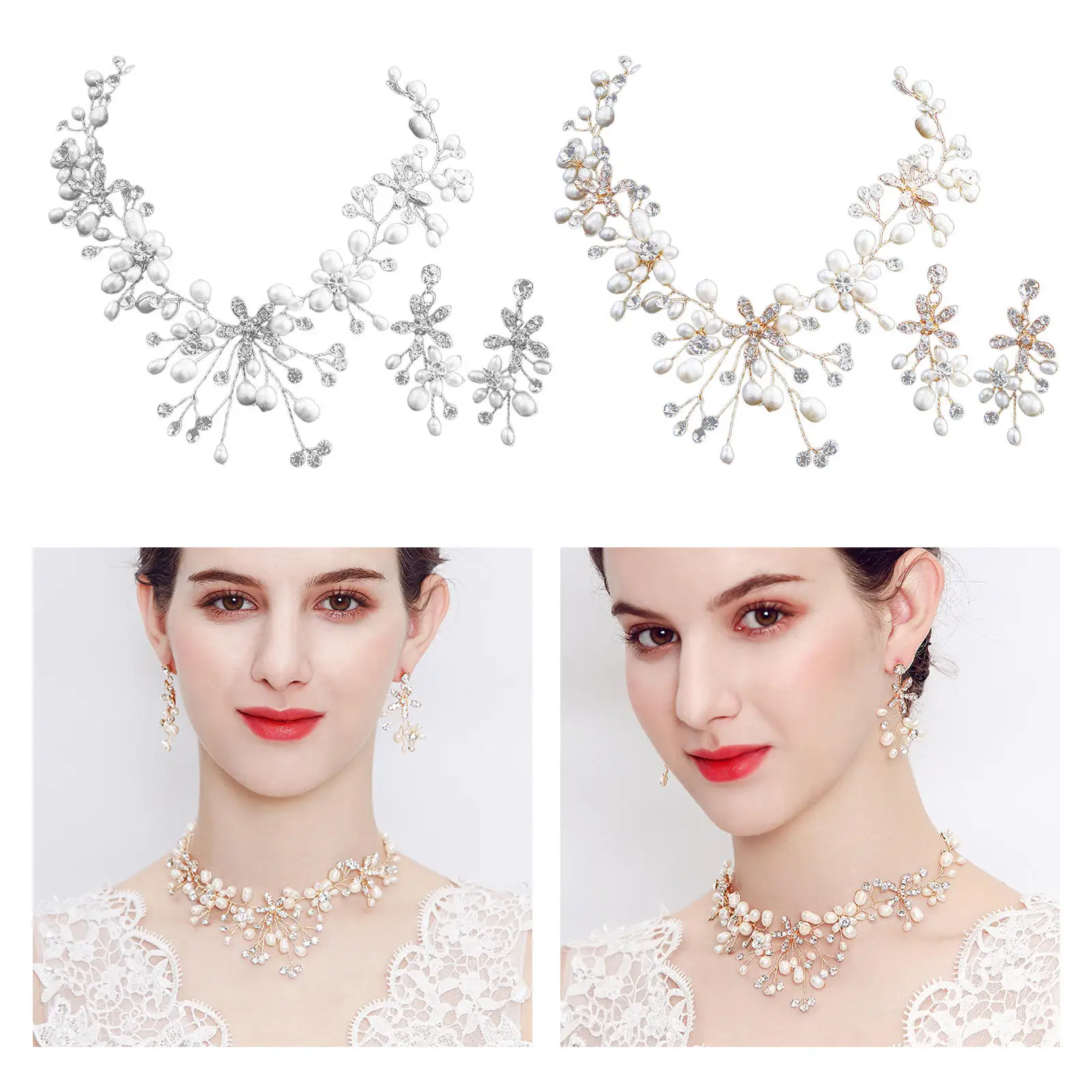 

Женское Ожерелье с кристаллами в стиле бохо, Подвесные серьги, пресноводный чокер, ожерелье, бижутерия для вечеринки и костюма, аксессуары