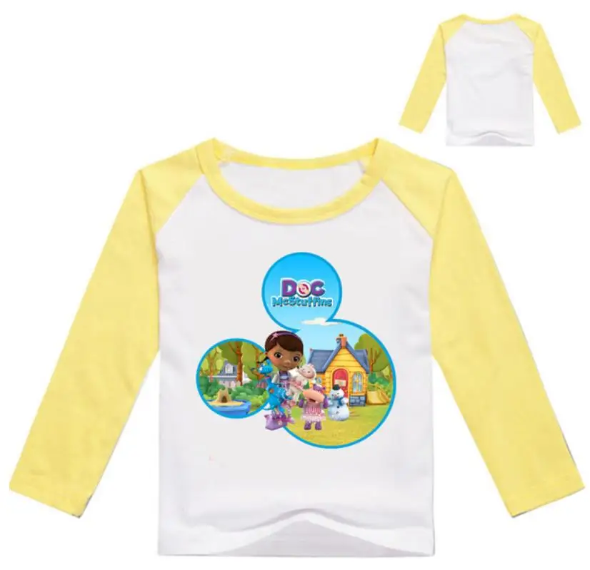 Детская толстовка г. Детская весенняя куртка детская одежда с принтом «Toy Doc Mcstuffins» хлопковые толстовки с капюшоном для детей Одежда для девочек, верхняя одежда