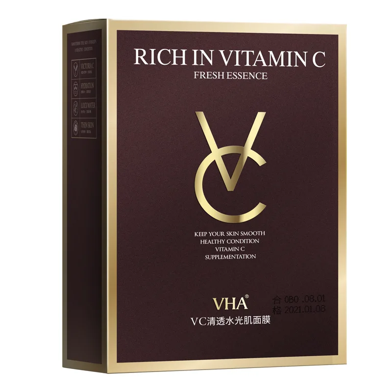 

10pcs VC Moisturizing Rejuvenation Face Mask Acne Treatment Oil Control Shrink Pores Brighten skin colour Vitamin C Mask