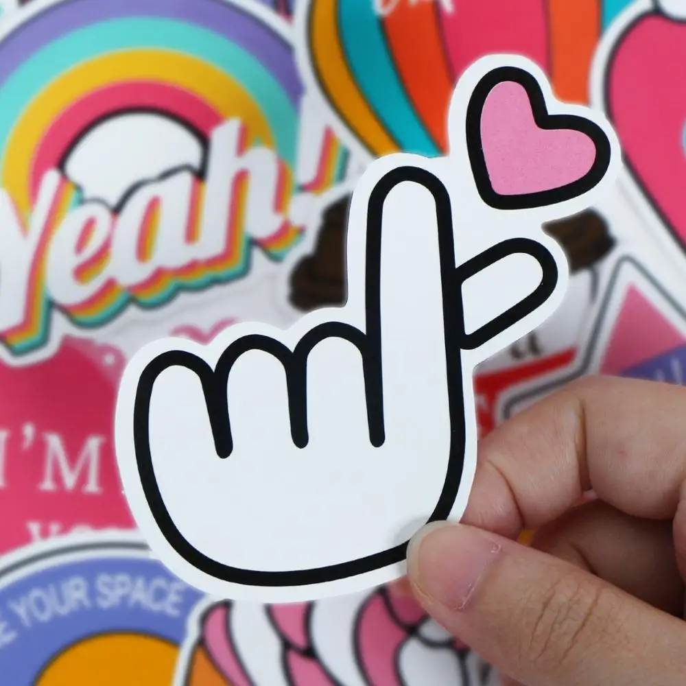 60 шт. смешанные Розовые наклейки водонепроницаемый домашний декор каракули