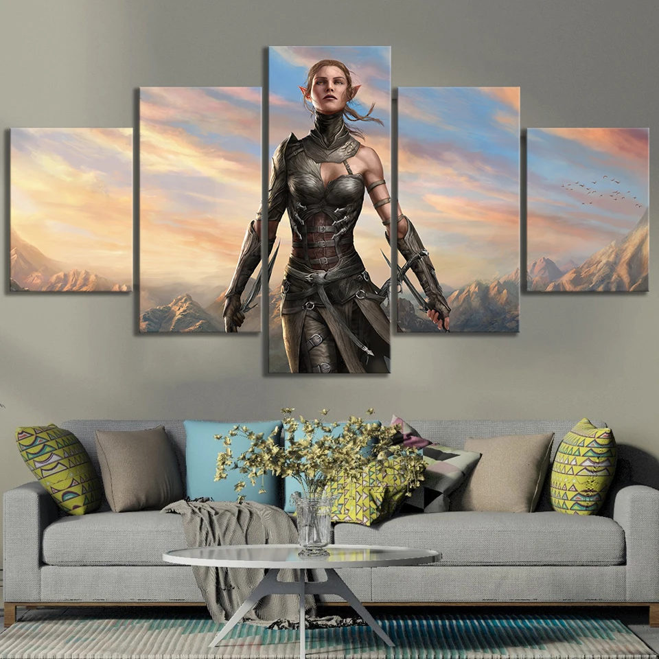 5 панелей Divinity Original Sin 2 видео игры художественная Decoratiev Картины для Гостиная