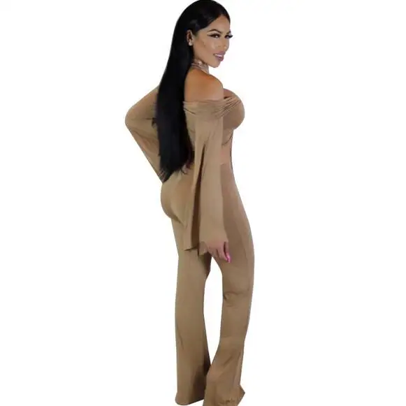Женские комбинезоны с расклешенными рукавами комбинезон из двух частей без
