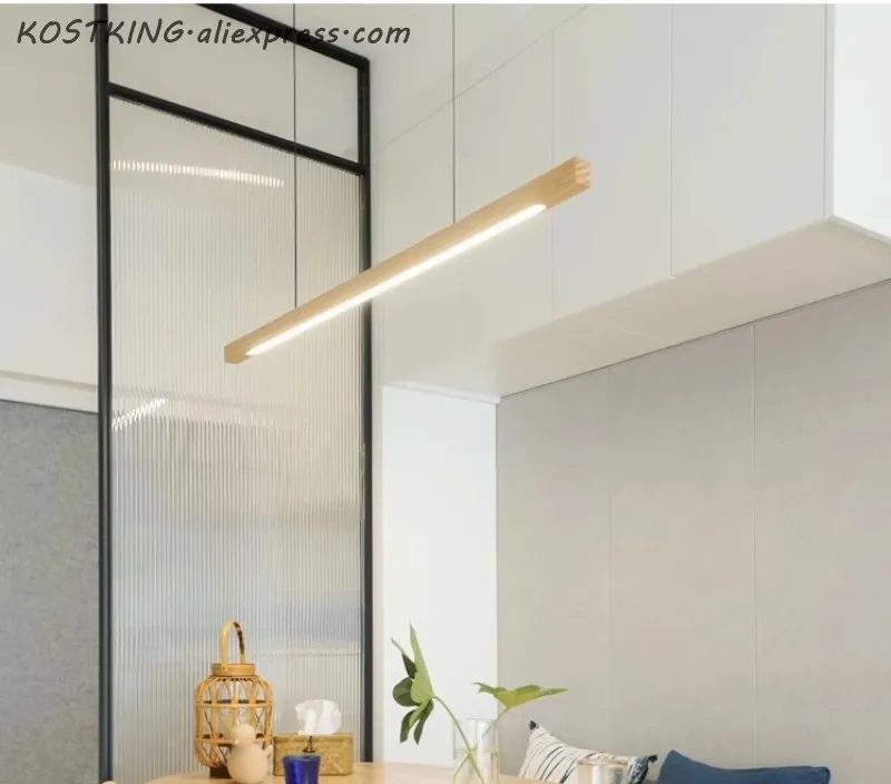 Светодиодный деревянный подвесная прямоугольная лампа провод для осветительных