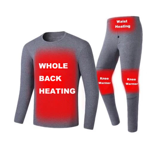 

Winter Heated Underwear Battery Powered USB Fleece Motocross Jersey Pants Electric Thermal Moto Suit Clothes Set Long Johns Men