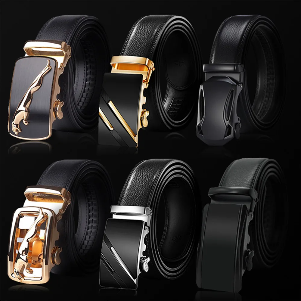 

2021 High Quality belt cummerbunds Male Men Belt Automatic Genuine Leather Luxury Black Belt Men's Belts Automatic Buckle