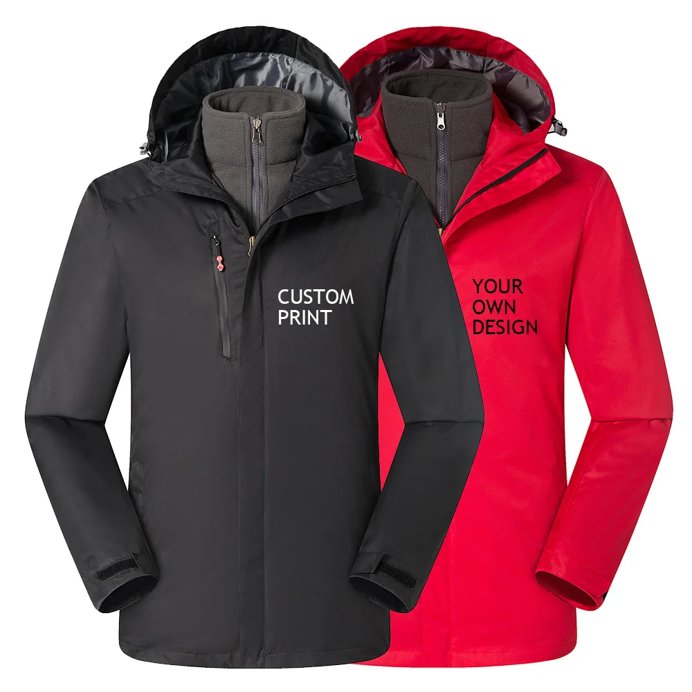 Мужская Уличная водонепроницаемая куртка с принтом на заказ спортивная теплая