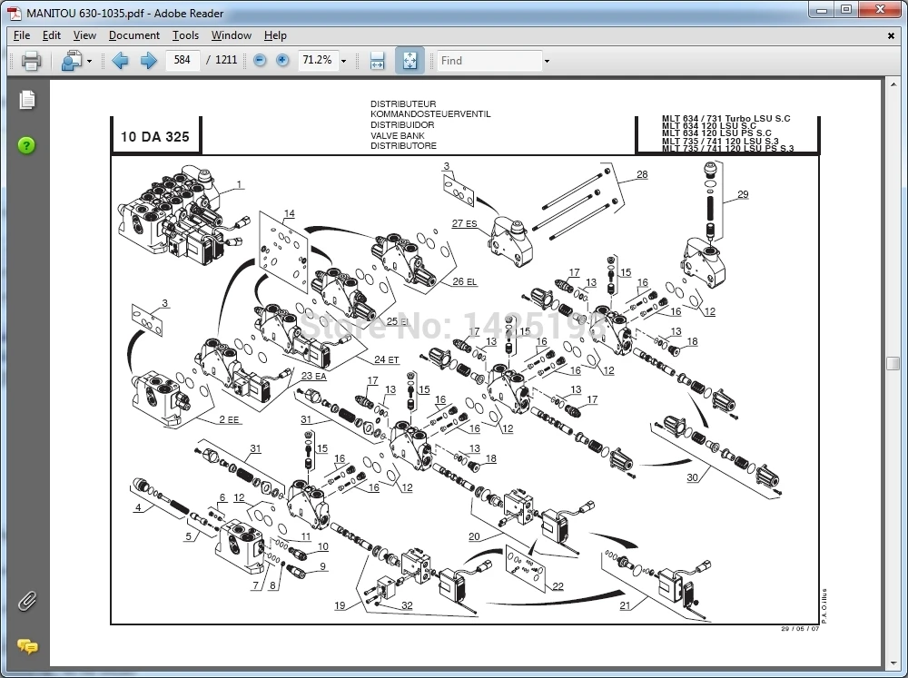 Каталоги деталей вилочного погрузчика Manitou руководства по обслуживанию и