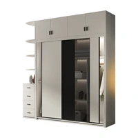 wardrobe sliding door solid wood assembly home bedroom cabinet modern minimalist sliding door wardrobe