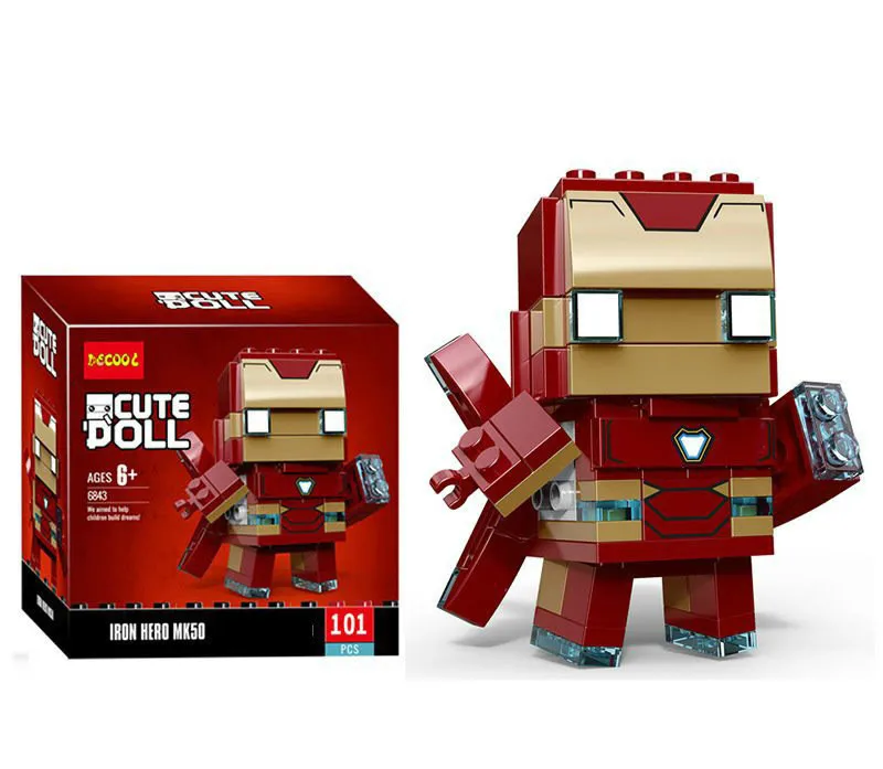 Много милых кукол Marvel Мстители супер герой Brick Heads Человек паук Бэтмен Супермен