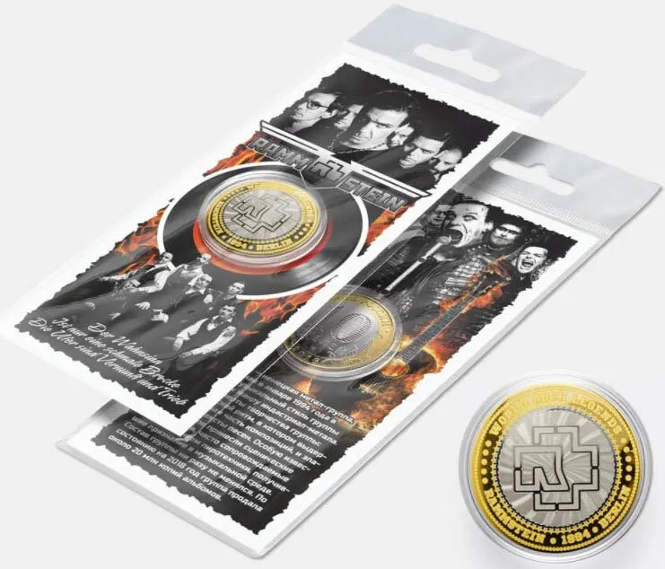 Монета 10 рублей 2014 года Рамштайн Coin rubles Rammstein