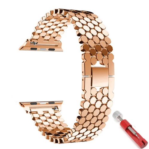 Ремешок для apple watch band 4 5 iwatch 44 мм 40 мм ремешок 42 мм 38 мм apple watch 5 4 3 2 1 аксессуары браслет из нержавеющей стали correa - Цвет ремешка: rose gold