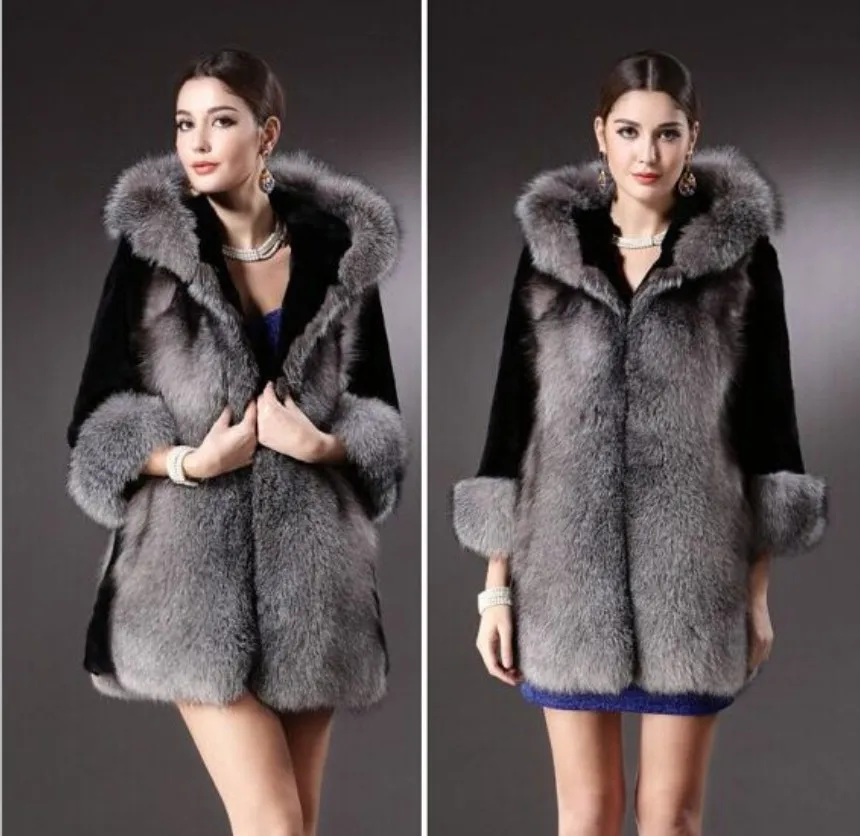 S-3XL Mink Coats Women 2021 Winter Top Fashion Pink FAUX Fur Coat Elegant Thick Warm Outerwear Fake Fur Woman Jacket