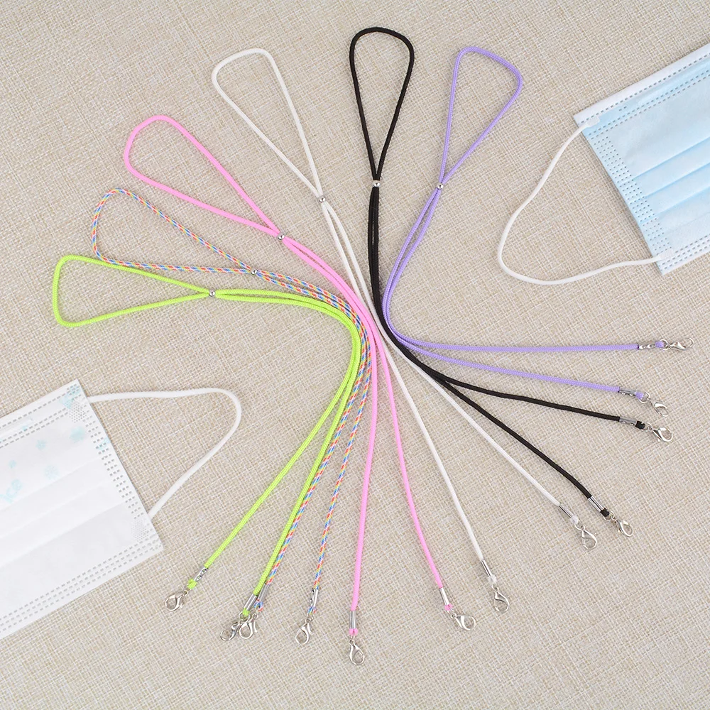 

1pc Mask Holder Hanger Rope Adjustable Length Mask Lanyard Straps For Back Of Head Or Neck With Clips Eyeglasses Chain New
