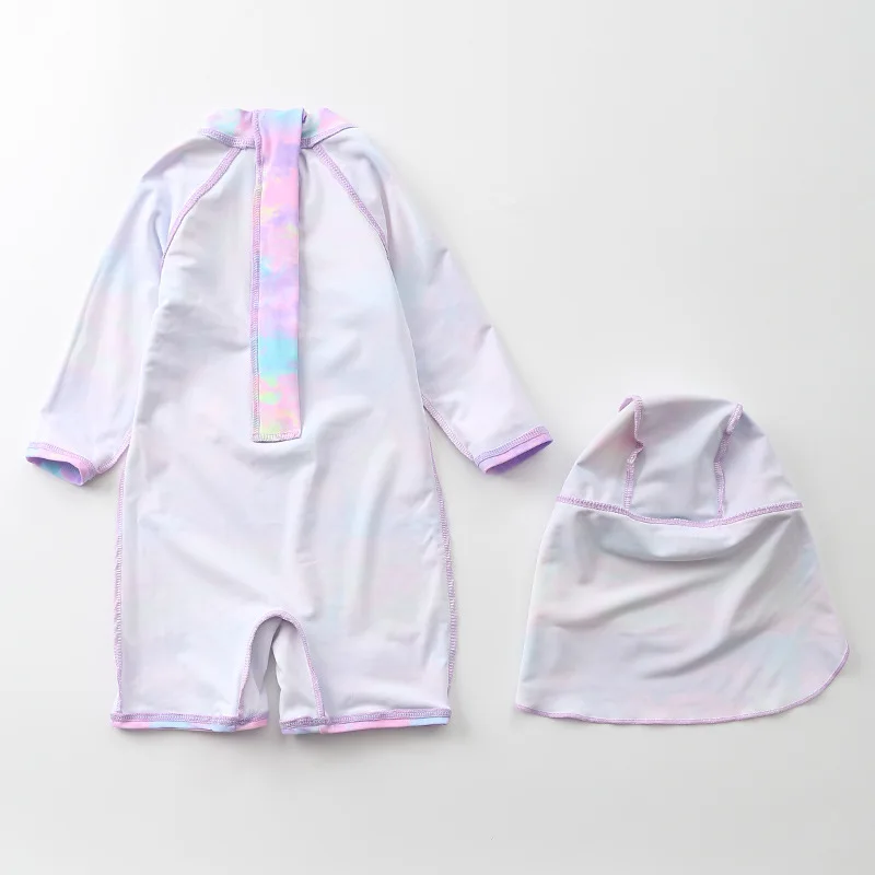 Girls' Swimsuit One Piece with Hat Cartoon Unicorn Girls Swimwear Anti-UV Children Swimming Suit Summer Baby Beach Pool Clothes