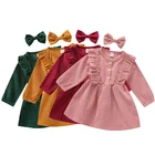 Платье-пачка с длинными рукавами и оборками для девочек, лето От 6 месяцев до 5 лет г.