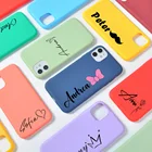 Чехол с именем на заказ для iPhone 12 Pro Max 11 12 Mini SE 2020 7 8 Plus, роскошный силиконовый чехол для iPhone 11, чехол X XS XR 10, чехлы