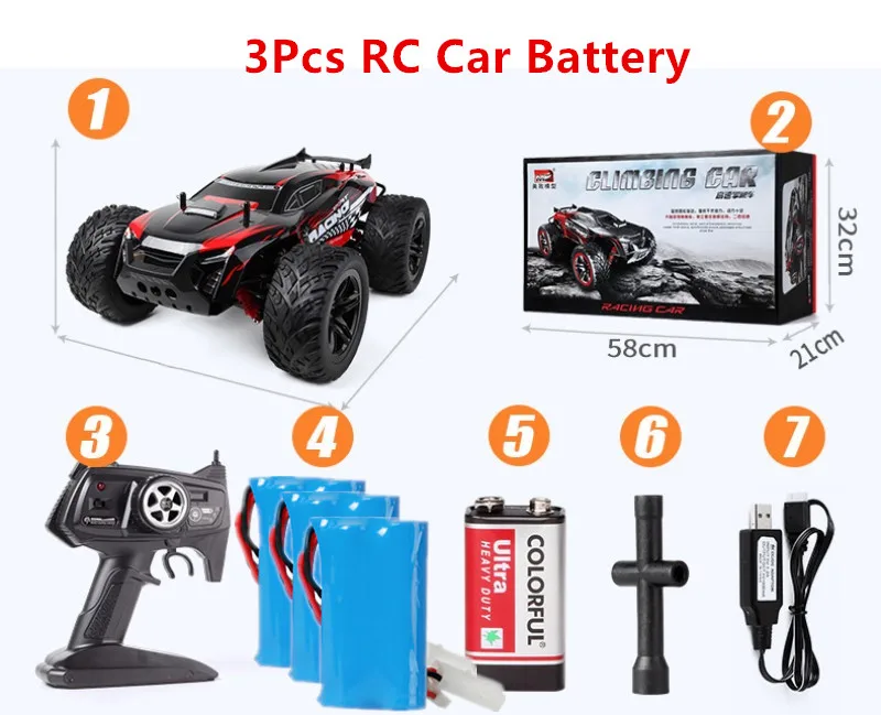 RC Car with 3battery 2,4 Прочный гоночный Радиоуправляемый автомобиль 4WD G 1:10 полный коэффициент четырехколесный 30-35 км автомобиль с дистанционным управлением высокоскоростной Радиоуправляемый Дрифтерный автомобиль багги грузовик - Цвет: RC Car with 3battery