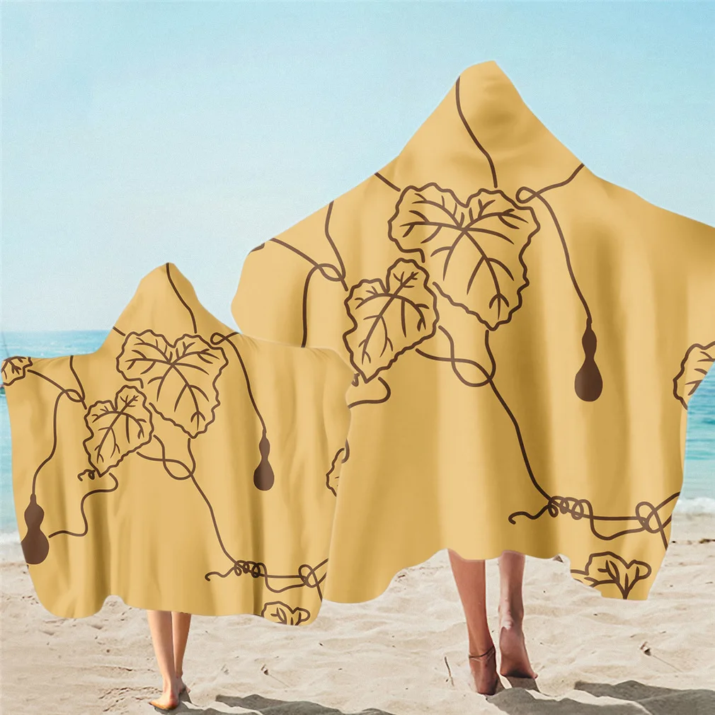 

Hooded towel, flowers, microfiber, adult children, children's bath towel with hood, available