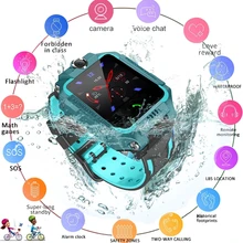 Kids Smart Watch GPS For Children SOS Call Phone Smartwatch For Girs Boys Sim Card Photo Waterproof Clock Gift IOS Android Q19