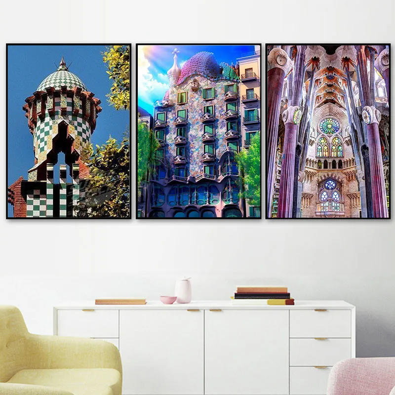 

5D DIY Barcelona Landscape Diamond Painting Cross Stitch Full Square Round Drill Embroidery Handmade Room Wall Decor Craft
